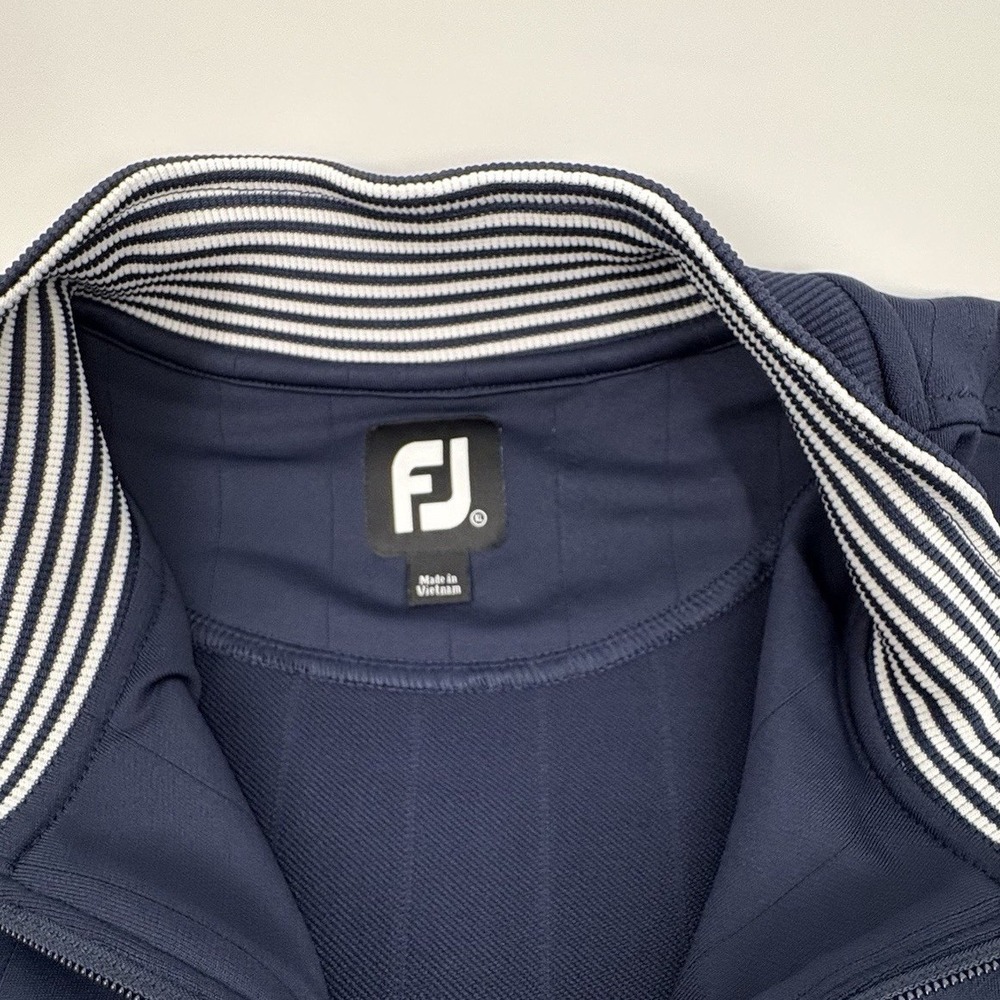 FootJoy Mens Navy Blue Pinstripe 1/4 Zip Golf Vest International Country Club